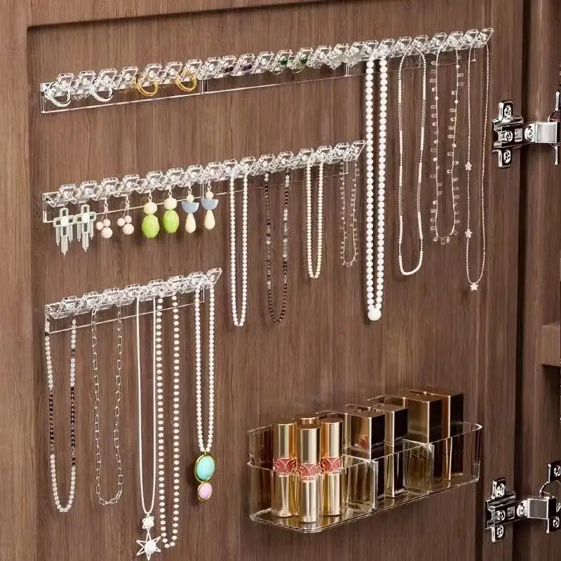 3/6/12/18 Stück Halsketten-Aufbewahrungsregal, Armband- und Ohrringe-Verbindung mit 8 Haken, Anti-Tangle-Schmuck-Präsentationsregal zur Wandmontage