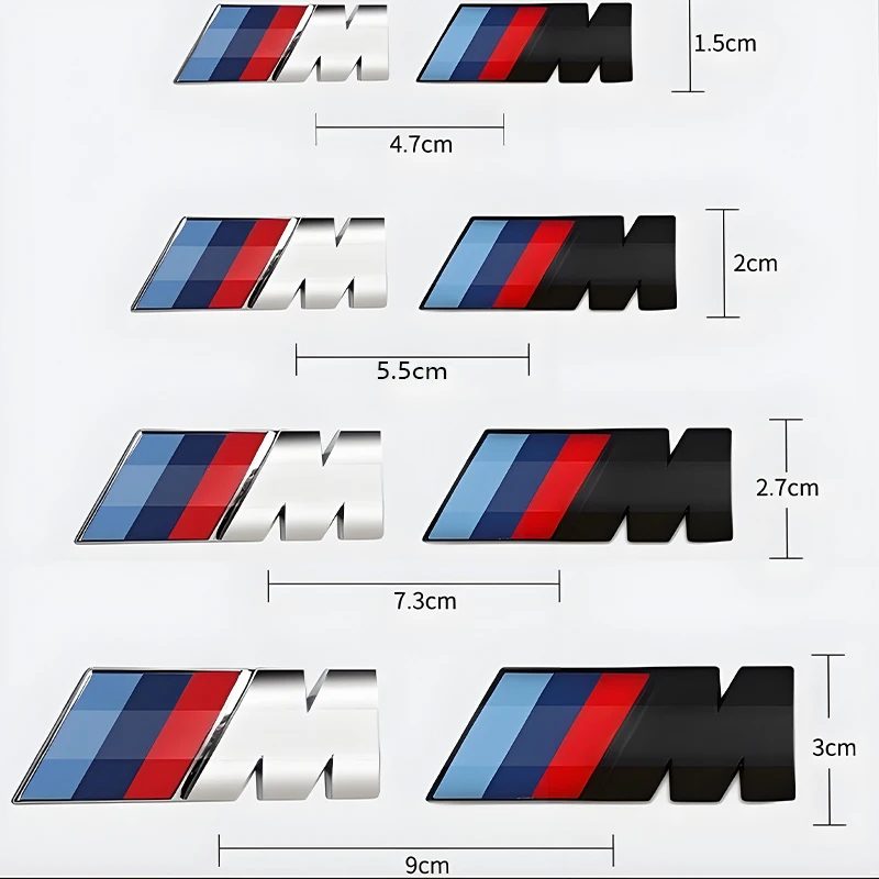 Für BMW M M3 M5 M6 X3 E46 E90 F30 G20 E36 45mm 55mm 73mm 90mm Auto M Logo Fender Seite Emblem Hinten Stamm Abzeichen Aufkleber Zubehör