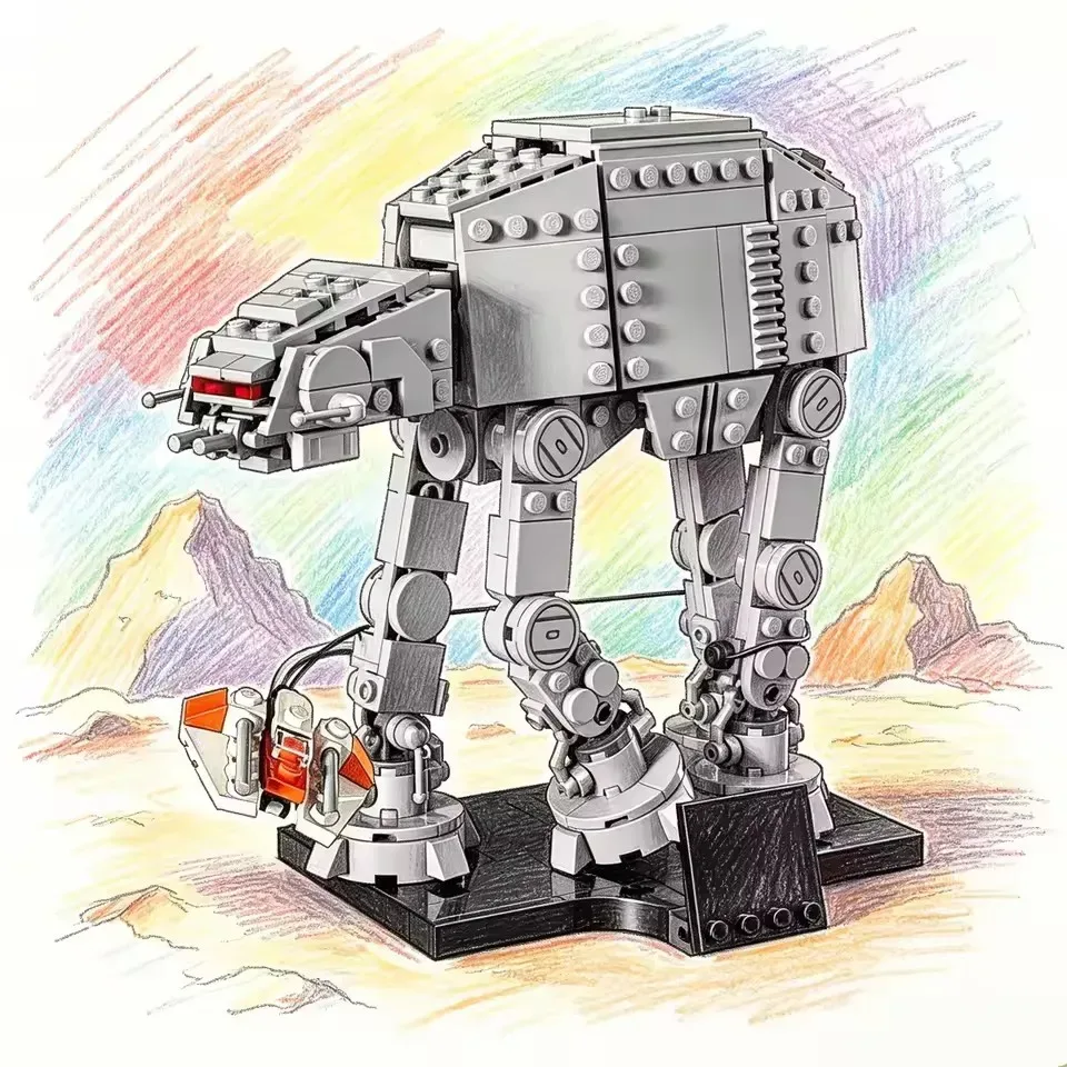 Neues MOC Space War Panzermodell, Wohndekor-Ornament, Geschenk für Feiertage und Geburtstage