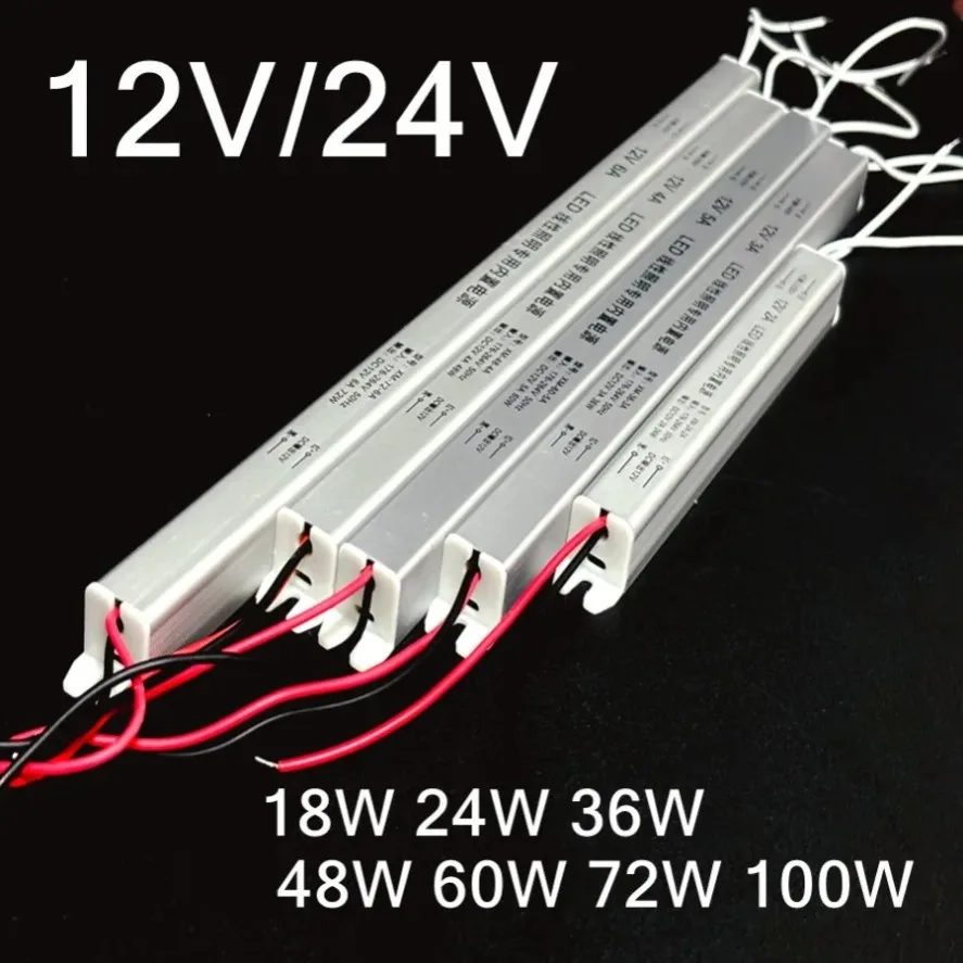 100 W AC 220 V ZU DC 12 V 24 V Streifen Netzteil Outdoor IP20 Wasserdicht Staubdicht Aluminium Shell licht Streifen Treiber Transformator