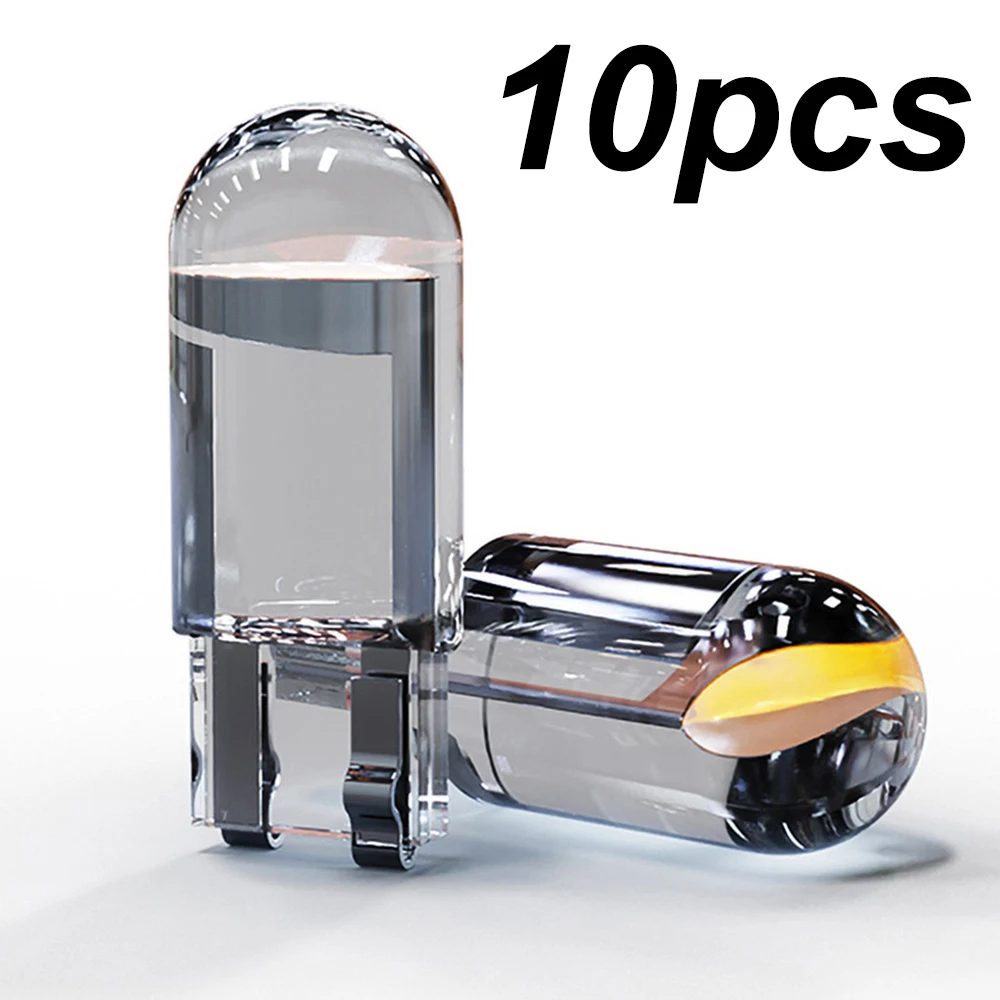10X Neue W5W LED T10 Auto Lichter COB Glas Innen Teile Lampen Weiß eis blau Gelb Auto Kennzeichen Lampe Dome lesen Licht 12V
