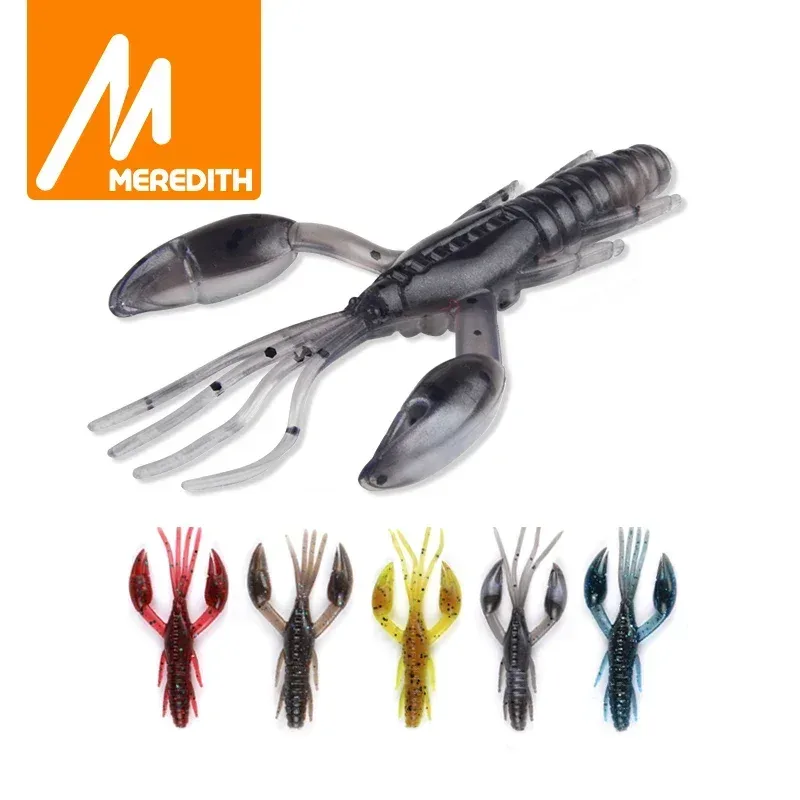 MEREDITH Dolive Krebs-Angelköder 50mm 65mm 80mm Krebs-Garnelen-Weichköder Angelköder Wobbler Bass-Köder Weiches Silikon