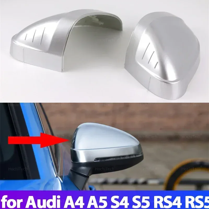Für Audi A4 A5 B9 8W 2017 2018 2019 2020 S4 S5 RS5 RS4 Allroad Quattro ersetzen Abdeckungen Matte Silber Seite Flügel Spiegel Kappen