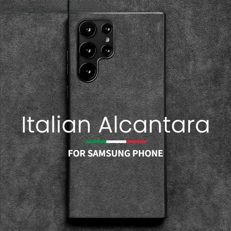 Italienische Alcantara-Hülle für Samsung S24 Ultra Plus S23 S22 S21 Fold 6, Flip 6, Flod 5, Luxus-Business-Supersportwagen, gleiche Ledertasche