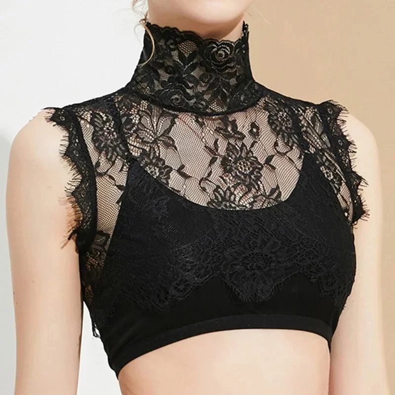 1 Stück Damen-Hemdkragen, abnehmbarer Spitzen-Falschkragen, Manschetten-Choker, koreanischer Stil, ausgehöhlter Fake-Kragen