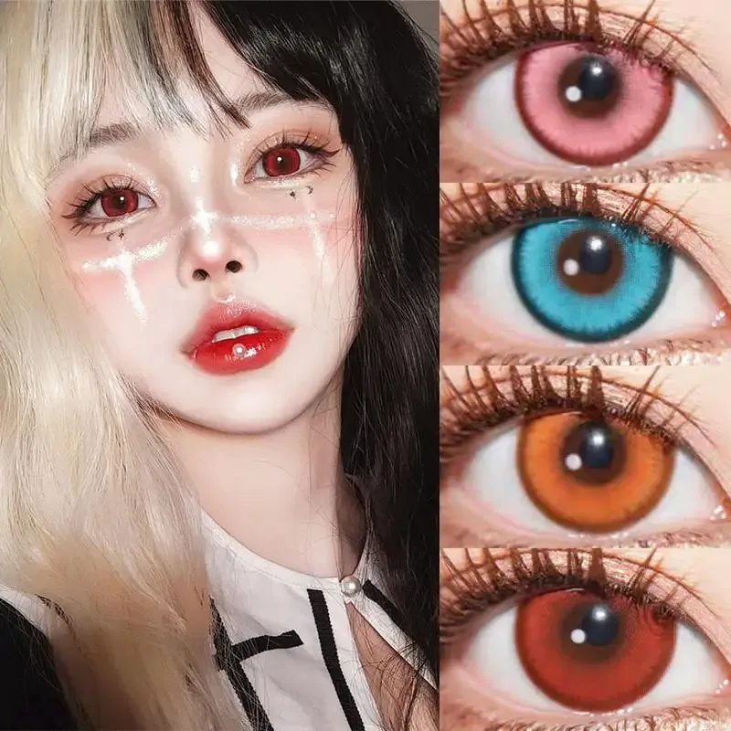 2 Stück abgestufte farbige Kontaktlinsen JeweLens Anime Cosplay Softlens 14,2 mm
