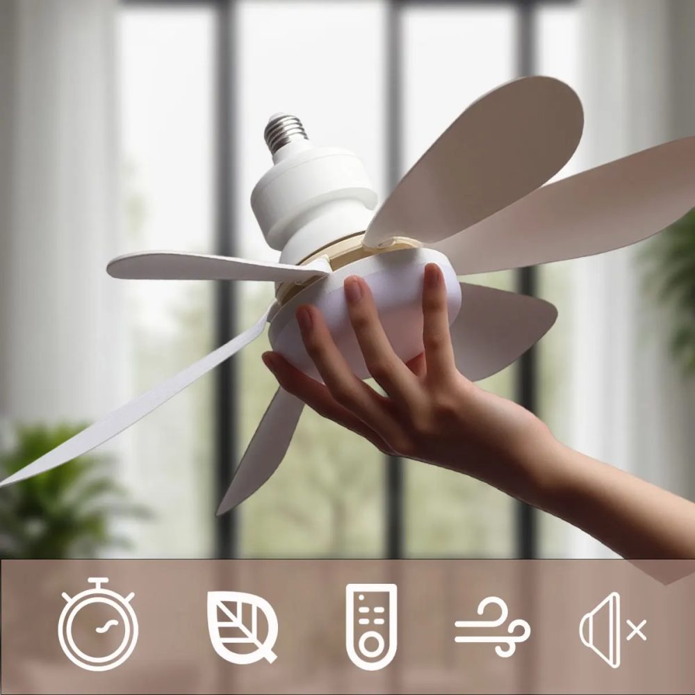 LED 40W Deckenventilatorleuchte E27 mit Fernbedienung zum Dimmen, geeignet für Wohnzimmer, Arbeitszimmer, Haushalt, 85-265V