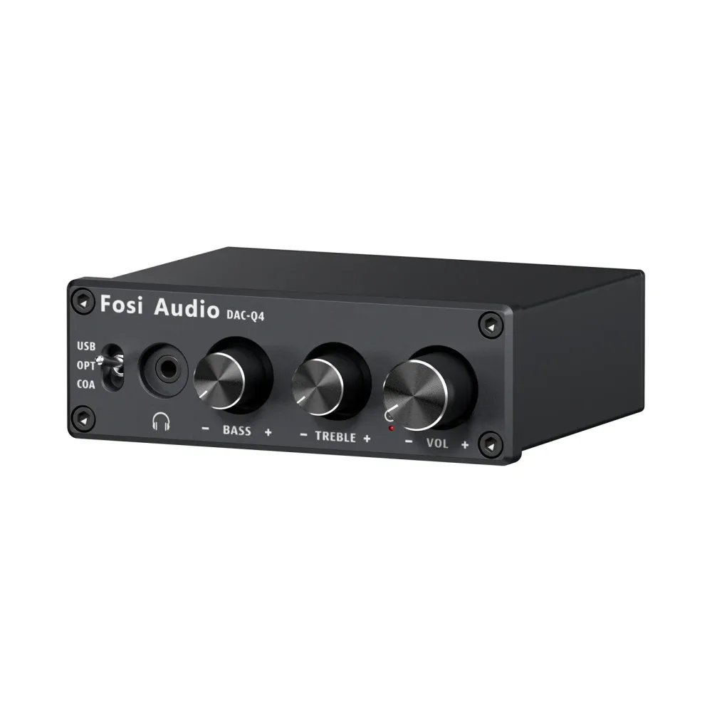 Fosi Audio Q4 Mini Stereo USB Gaming DAC & Kopfhörerverstärker Audio Konverter Adapter für Heim-/Desktop-betriebene/aktive Lautsprecher