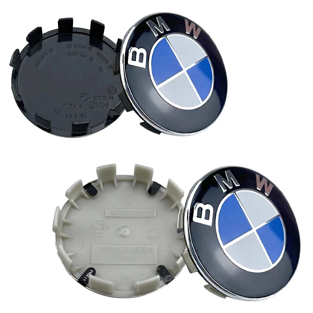 4 Stück 56MM 68MM Auto-Radnabenkappen-Embleme für BMW X1 3 X5 E70 E71 M3 F30 F20 F10 F11 G30 E36 E46 E53 E90 E91 E60 E61 E93