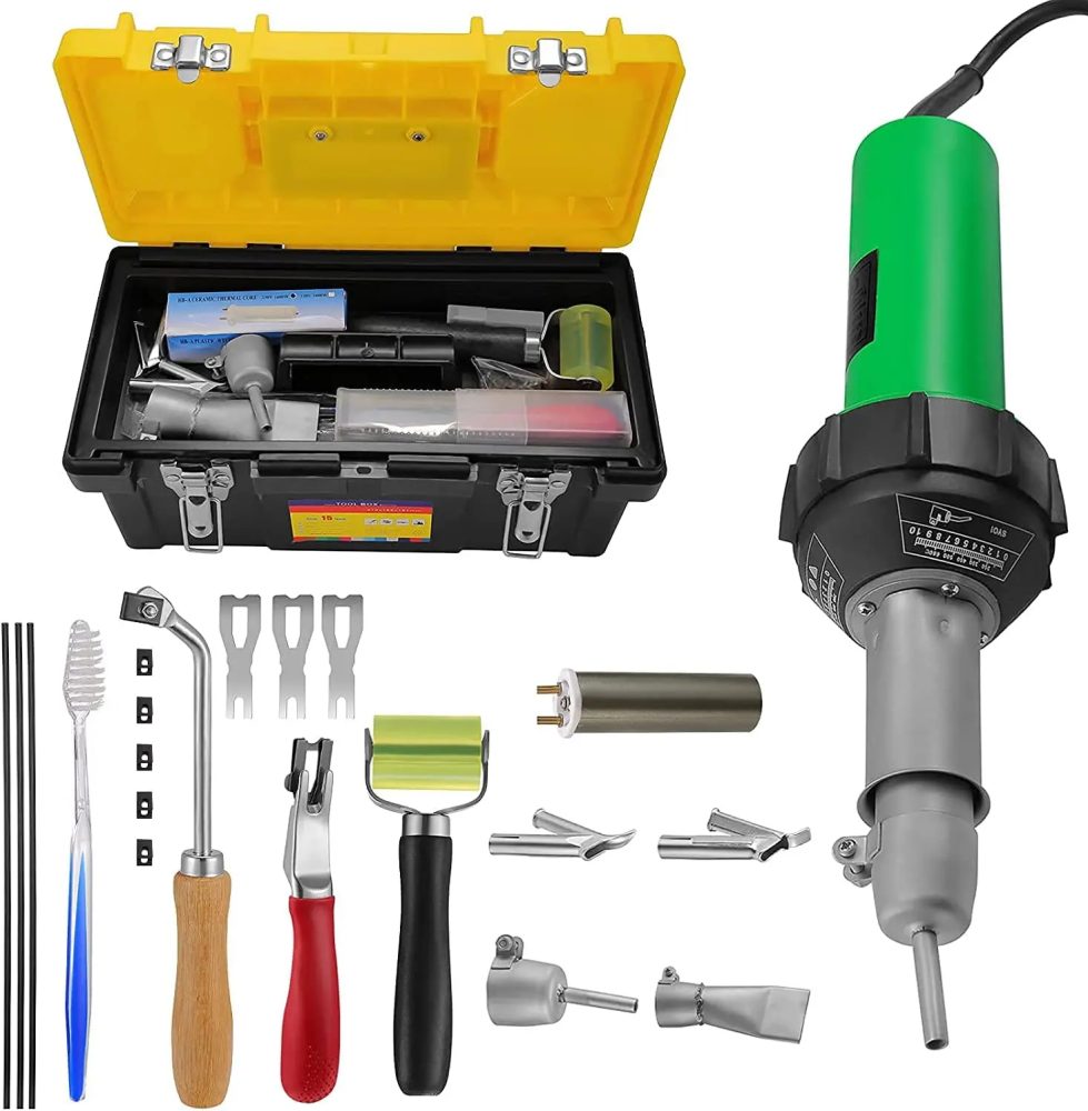1600W Plastic Welding Machine Welding Tool Hot Air Gun 20 ?600 ? Variable Temperature Control 21 Piece Hot Air Gun Kit