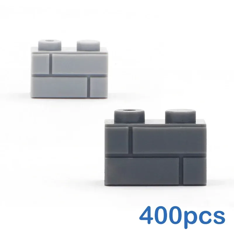 400 Stück DIY Bausteine Wandfiguren Ziegel 1x2 Punkte pädagogisches kreatives Spielzeug für Kinder Größe kompatibel mit 98283
