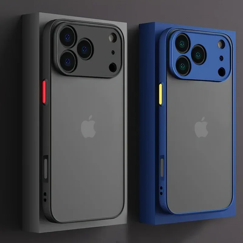 Luxuriöse, durchscheinende Schutzhülle für iPhone 17, 18, 15, 14, 16 Pro Max, stoßfeste Bumper-Hülle für iPhone 18 Pro Max, matte Abdeckung