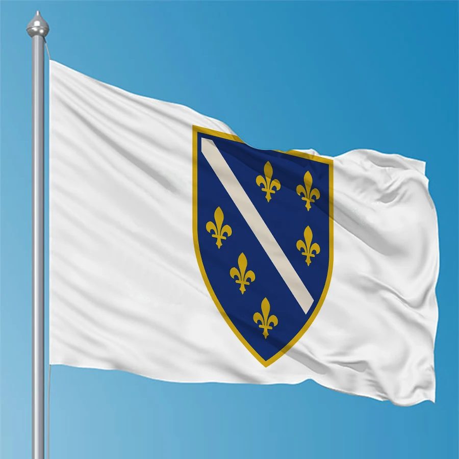FLAGDOM Bosnien und Herzegowina 1992-1998 Flagge 90X150cm Polyester Nationalgeschichtsflaggen zur Dekoration