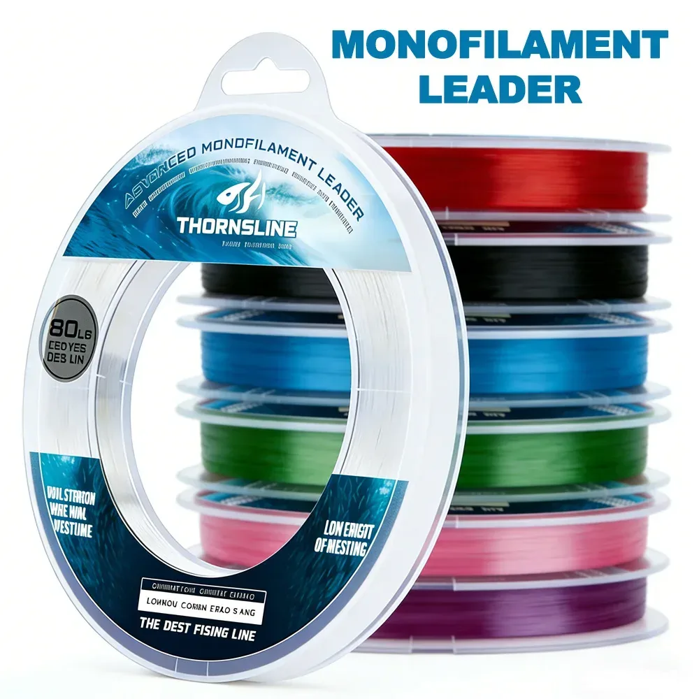 Thornsline 120M 200LB Monofilament Angelschnur, Superstarkes Nylon-Vorfach, Dehnungsarme Schockleine für Meeres- und Bootsangeln auf Wels