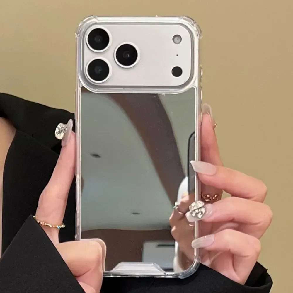 Acryl-Hartschalen-Spiegel-Handyhülle für iPhone 18 17 16 15 Pro Max 14 Plus 13 12 11 Pro X XR XS Max 7 8 Plus SE2 Air Stoßfeste Hülle