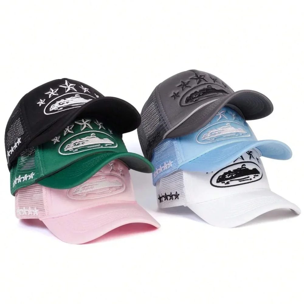 Unisex Männer Frauen Kappe Pentagramm Stickerei Baseball Net Caps Frühling Sommer Im Freien Einstellbare Casual Hüte Sonnenschutz Hut