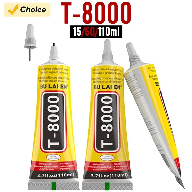 15/50/110 ml transparenter T8000-Kleber, Kontaktkleber für Telefonreparatur, Schmuck, Handwerk, elektronische Komponenten, Versiegelung, T-8000-Dichtstoff
