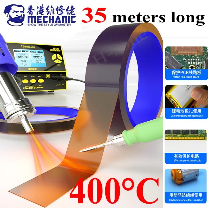 Mechaniker Hochtemperaturbeständiges Klebeband Polyimid-Aufkleber Telefon PCB Platine Batterie Wrap Schutz Reparatur Isolieren Werkzeug