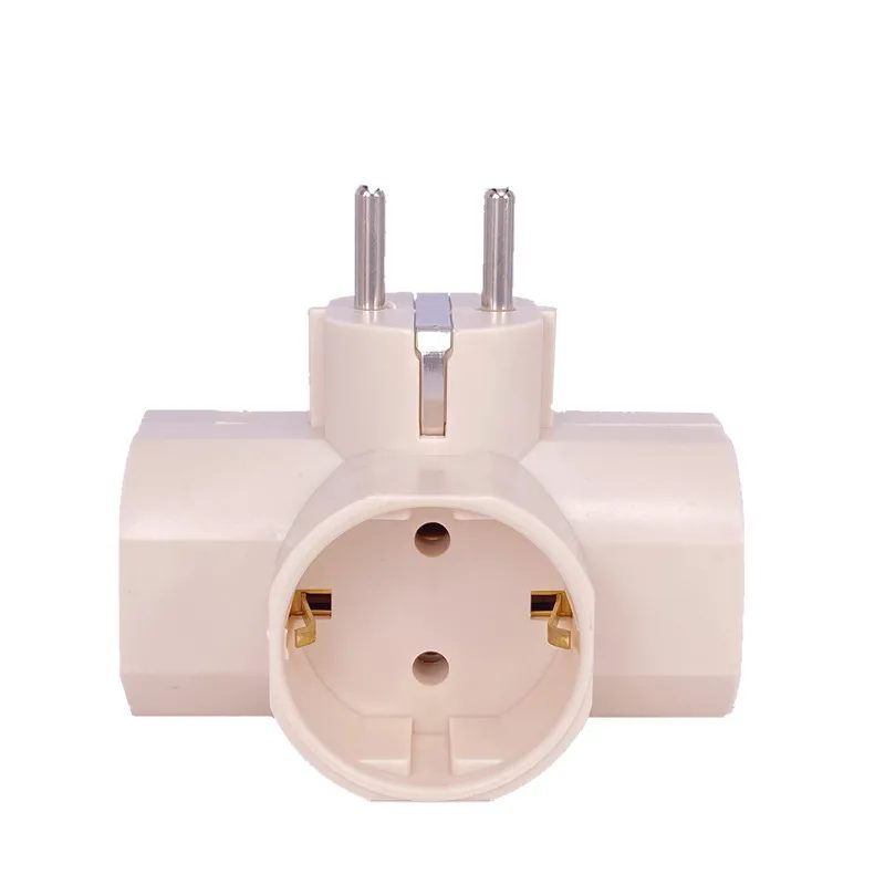Bolantedz Europäischer Typ-Konvertierungsstecker, 1 auf 3-Wege, EU-Standard-Netzteil, Steckdose, 16 A, Reisestecker, AC 250 V