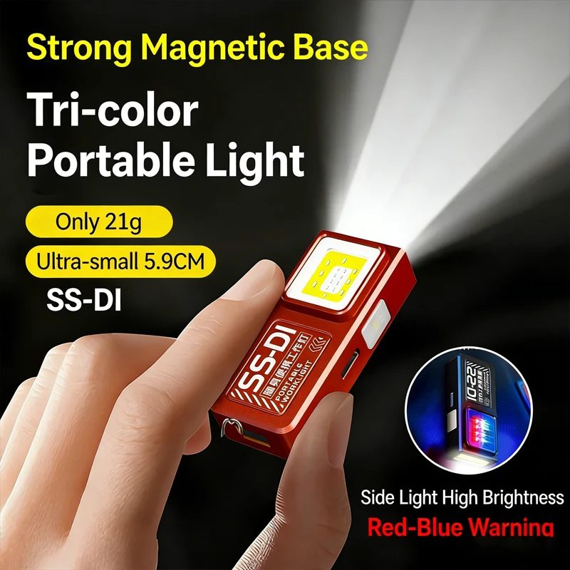 Mini COB LED Taschenlampe USB C wiederaufladbare leistungsstarke Arbeitsleuchte mit Clip Magnet wasserdicht EDC Camping Walking Taschenlampe