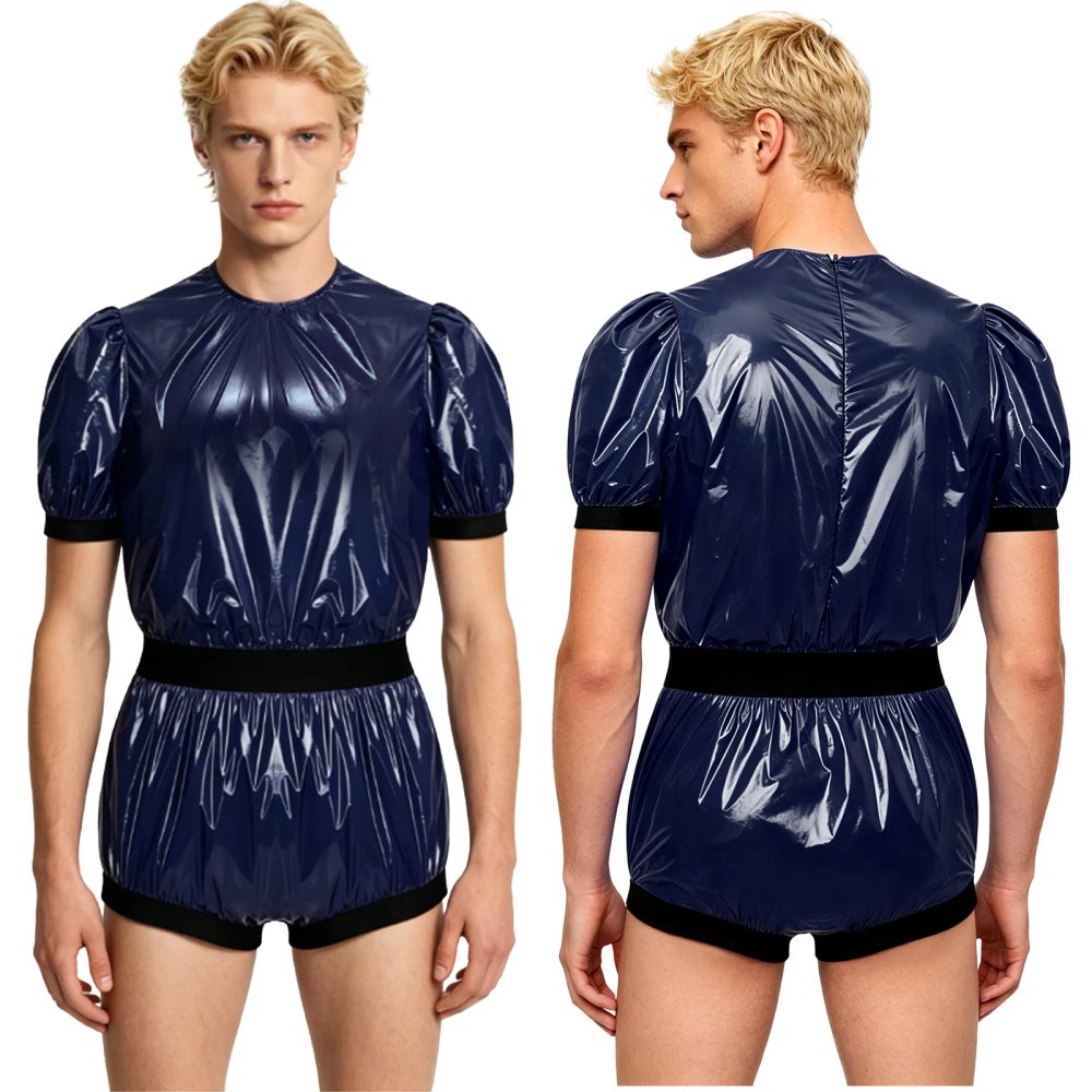 Wasserdichter Glänzender Bodysuit für Männer und Frauen Auslaufsicherer Waschbarer Windelüberzug für Ältere Bettlägerige Spezielle Bedürfnisse Adaptiver Einteiler Badeanzug