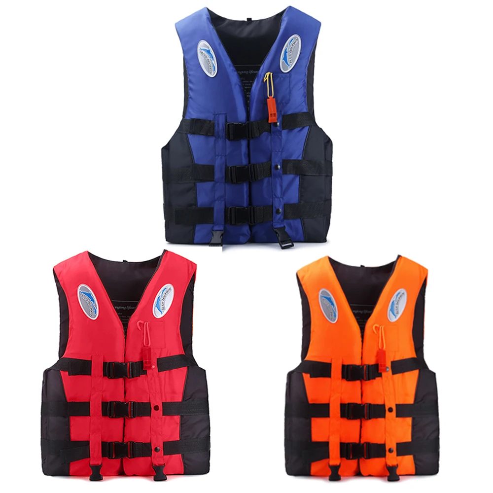 Outdoor-Schwimmweste für Erwachsene, verstellbarer Auftrieb, Überlebensanzug, Polyester, Kinder-Schwimmweste mit Pfeife