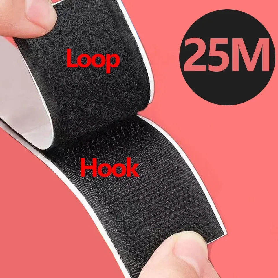 Starkes selbstklebendes Klettband 1-25 Meter Nylon Klebeband Hochleistungs-Klebeband für Heimwerker-Bastelarbeiten