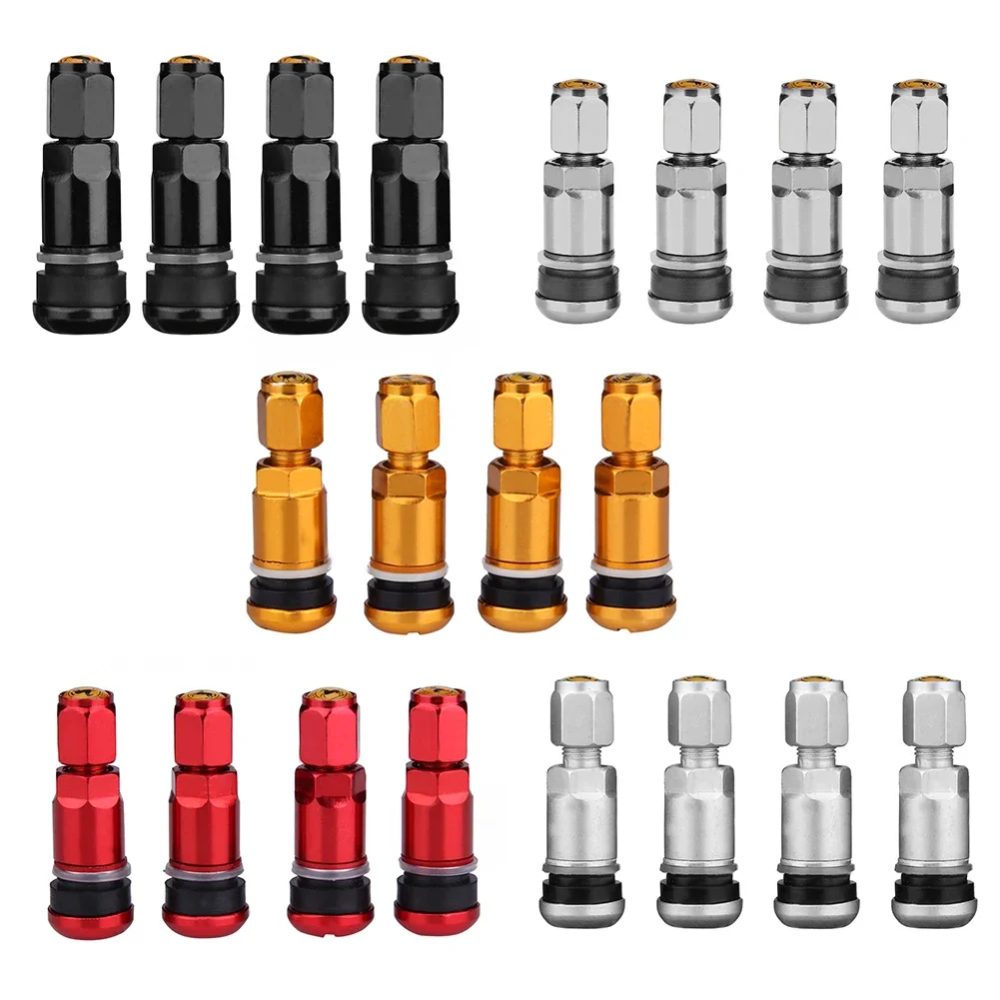 4 stücke Universal Metall Auto Motorrad Tubeless Rad Reifen Ventil Stiele Kappen Aluminium legierung Reifen Luft ventil Stiele Ventils chaft & Kappen