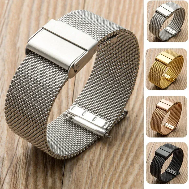 0,6 mm Mesh-Uhrenarmband für Seiko für DW-Uhr, Stahl-Milanese-Armband, 12, 13, 14, 15, 16, 17, 18, 19, 20, 21, 22, 24 mm, Herren- und Damen-Uhrenarmband