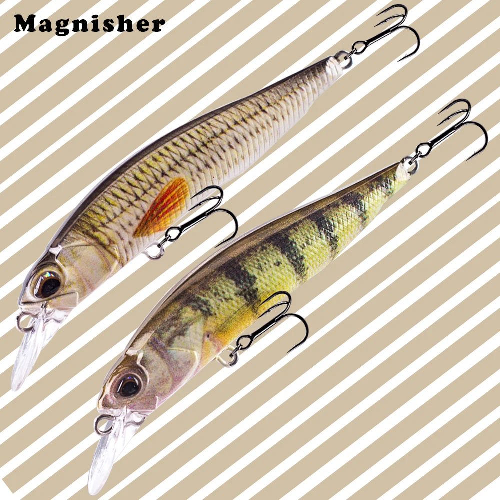 Magnisher 2 Größen Sinking Minnow Hard Baits 7,5 cm/9,0 cm Künstliche Angelköder Wobble Silent Jerkbait Long Cast Bass Barsch