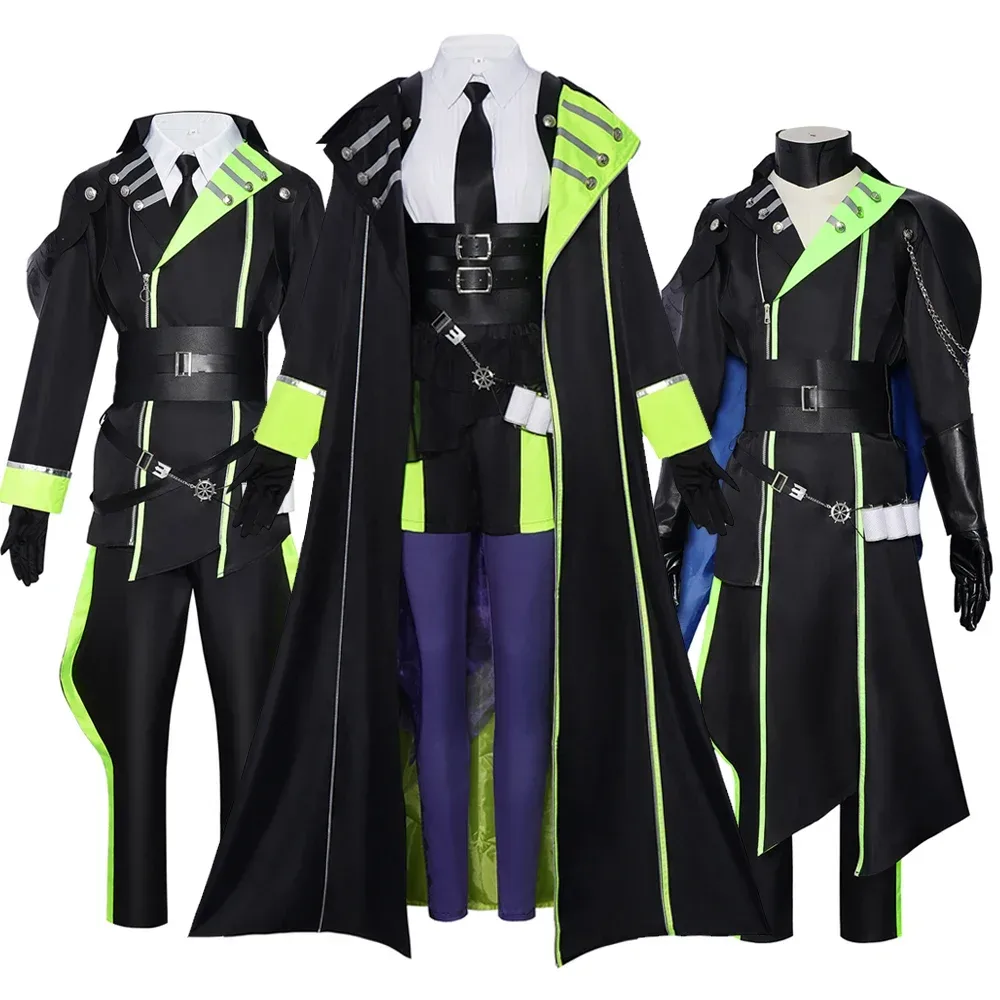 Twisted Wonderland Diasomnia Uniform Cosplay Kostüm Lilia Sebek Malleus Cos Outfit Schwarzer Langer Mantel Komplettes Set Halloween-Anzug