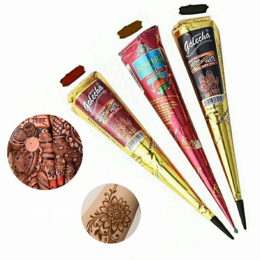 1/3/12 Stück Henna, braun, schwarz, rot, Henna, temporäre Henna, semipermanente Henna-Henna-Kunst