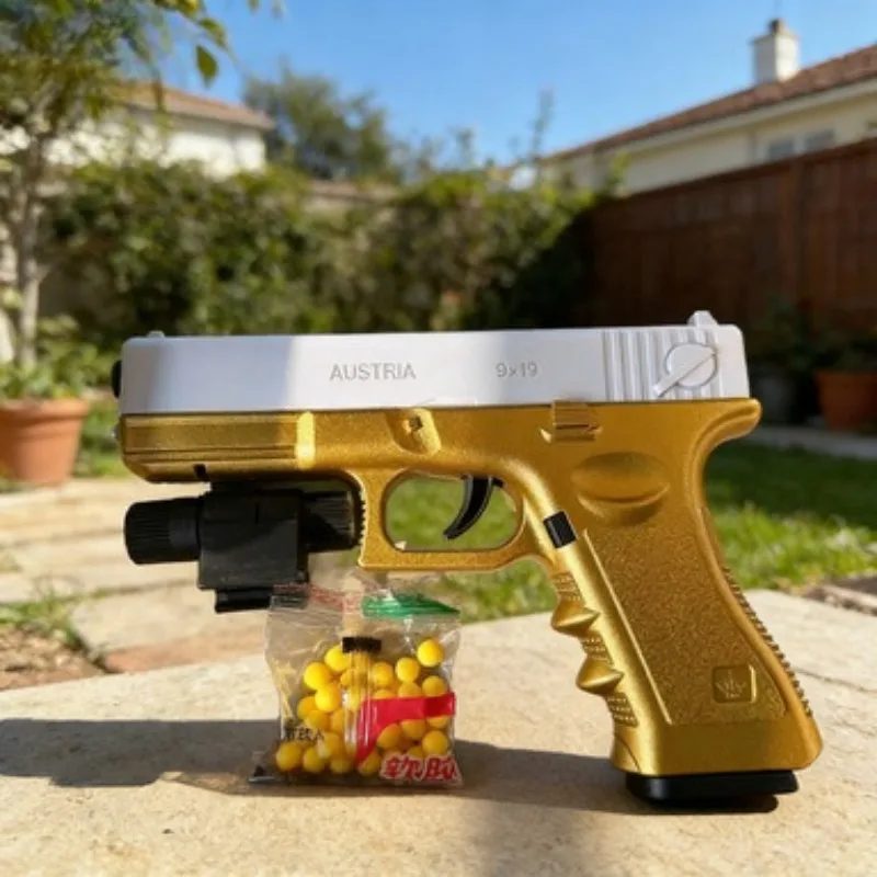 Weißgoldene Soft-Bullet-Spielzeugpistole mit Infrarot 7-8mm für Outdoor-Schießspiele als Geschenk