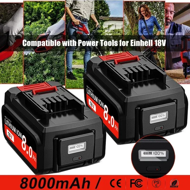 Für EINHELL EIN18C2 18V 8.0Ah Akku Li-Ion Ersatzakku für Power X-change PX-BAT4 4511396 4511437 Elektrowerkzeuge