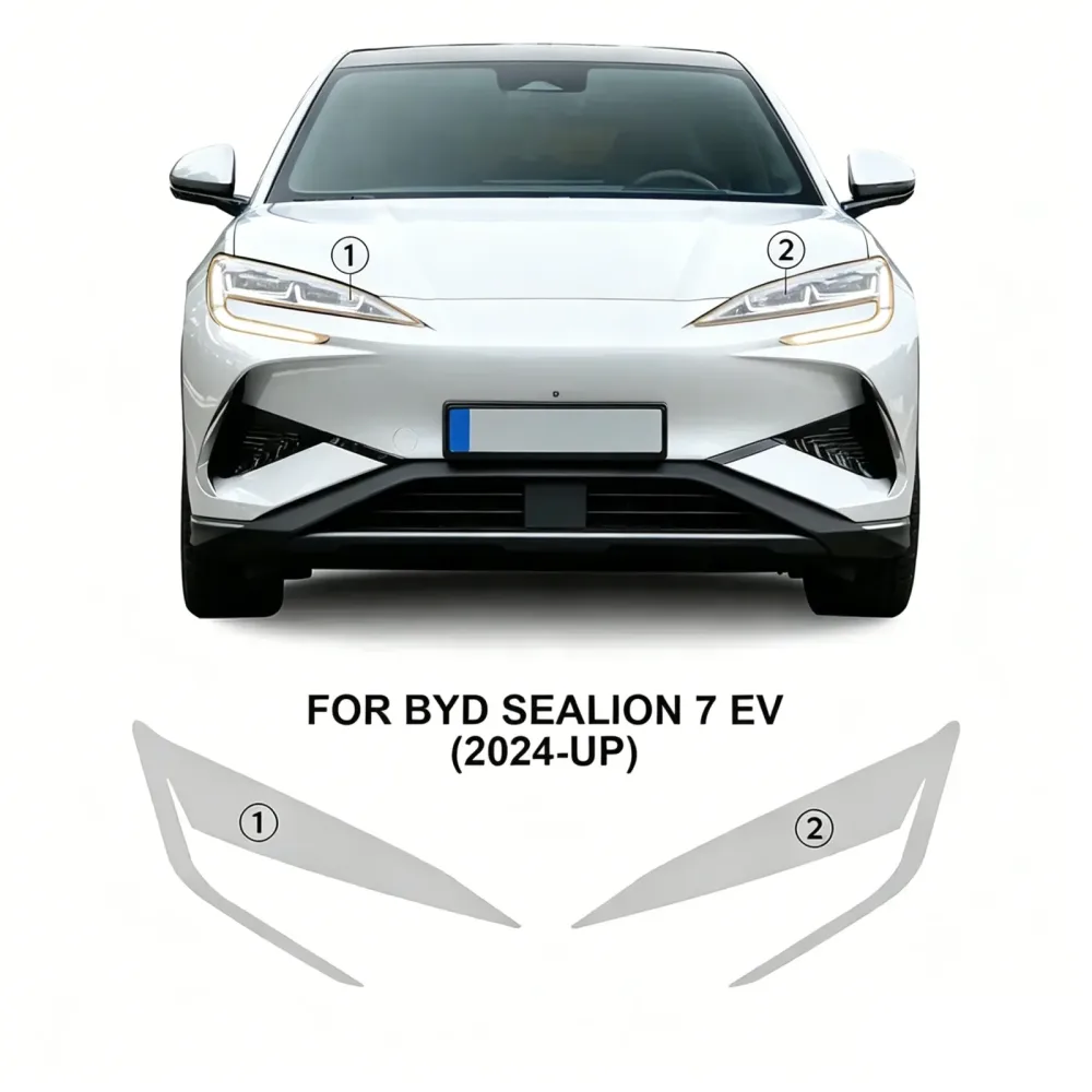 Für BYD Sealion 7 EV 2024-2026 Scheinwerfer B-Säule Rückspiegel TPU Transparente Schutzfolie PPF Aufkleber Anti-Kratz-Folie
