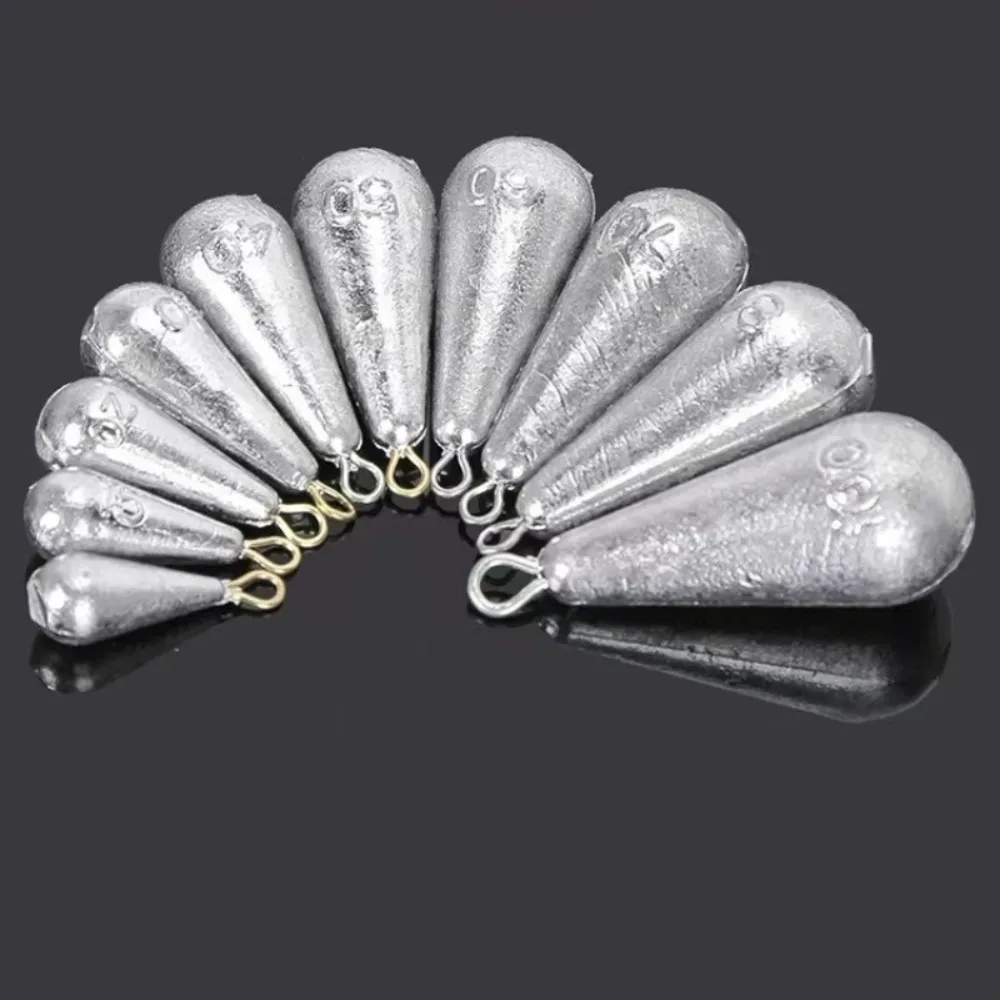 5 Stück/20 Stück 10g-100g Angelgewichte, tropfenförmige Hakenring-Sinker zum Angeln, Angelzubehör, Casting Drop Shot Gewichte