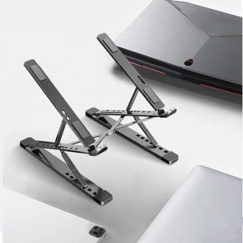 MacBook Laptop-Ständer, faltbar, verstellbar, Aluminium, für Computer, PC, Tablet, Notebook, Tisch, Laptop-Halterung, Wärmeableitung