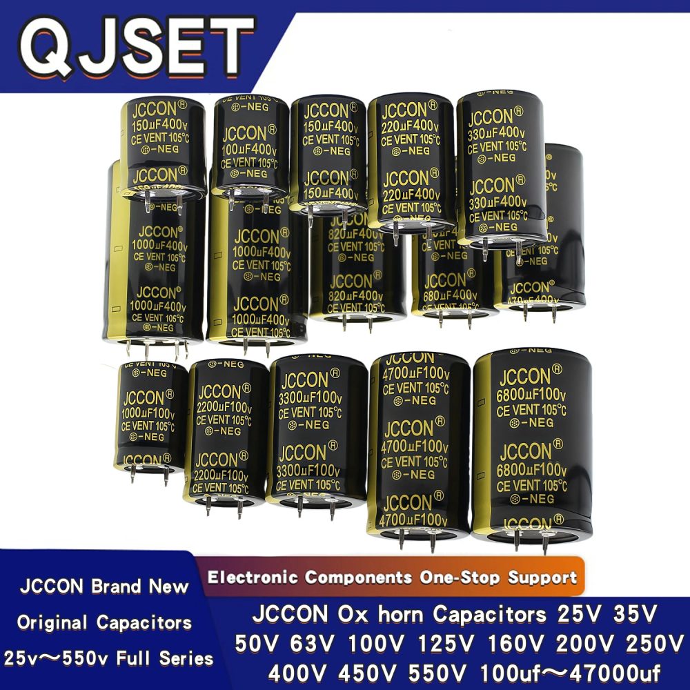 2 Stück 35 V 450 V 63 V 80 V 100 V 25 250 V 200 V 400 V 10000 uf 15000 uf 22000 uf 330 uf 47000 uf 6800 uf JCCON Pow Audio-Elektrolytkondensator