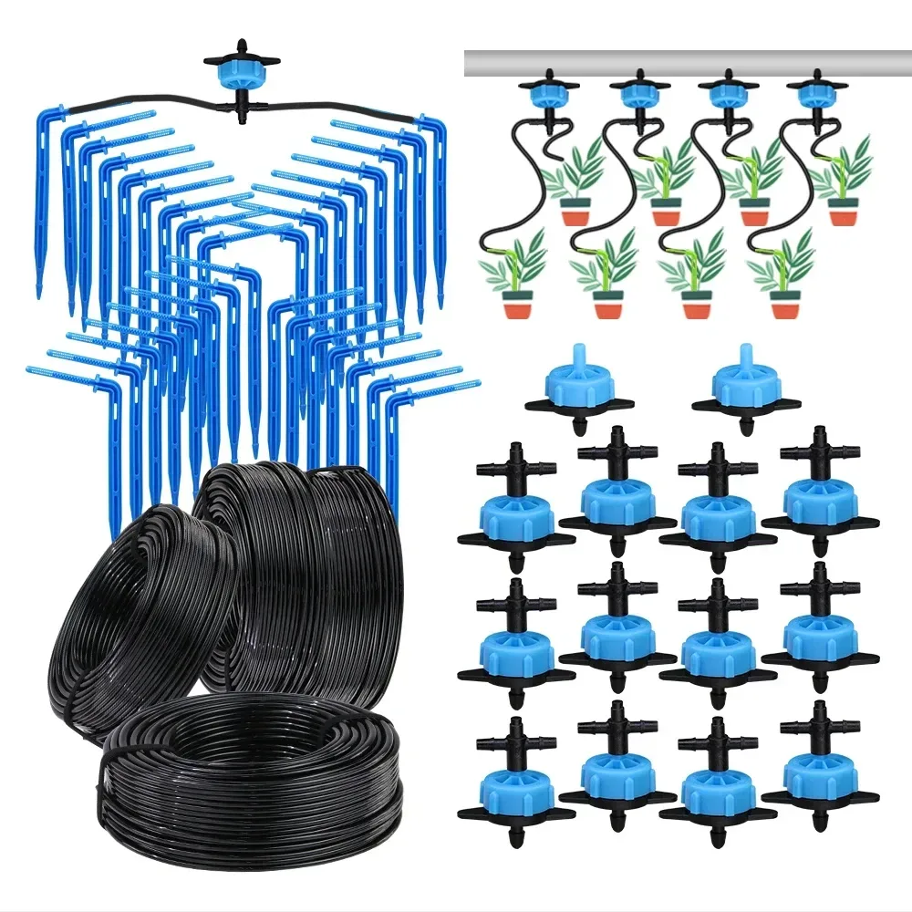20m Garten automatisches Bewässerungs system Tropf bewässerung 4-Wege 3/5mm 2-Wege-Tropfpfeil-Sender Topfpflanze Gewächshaus