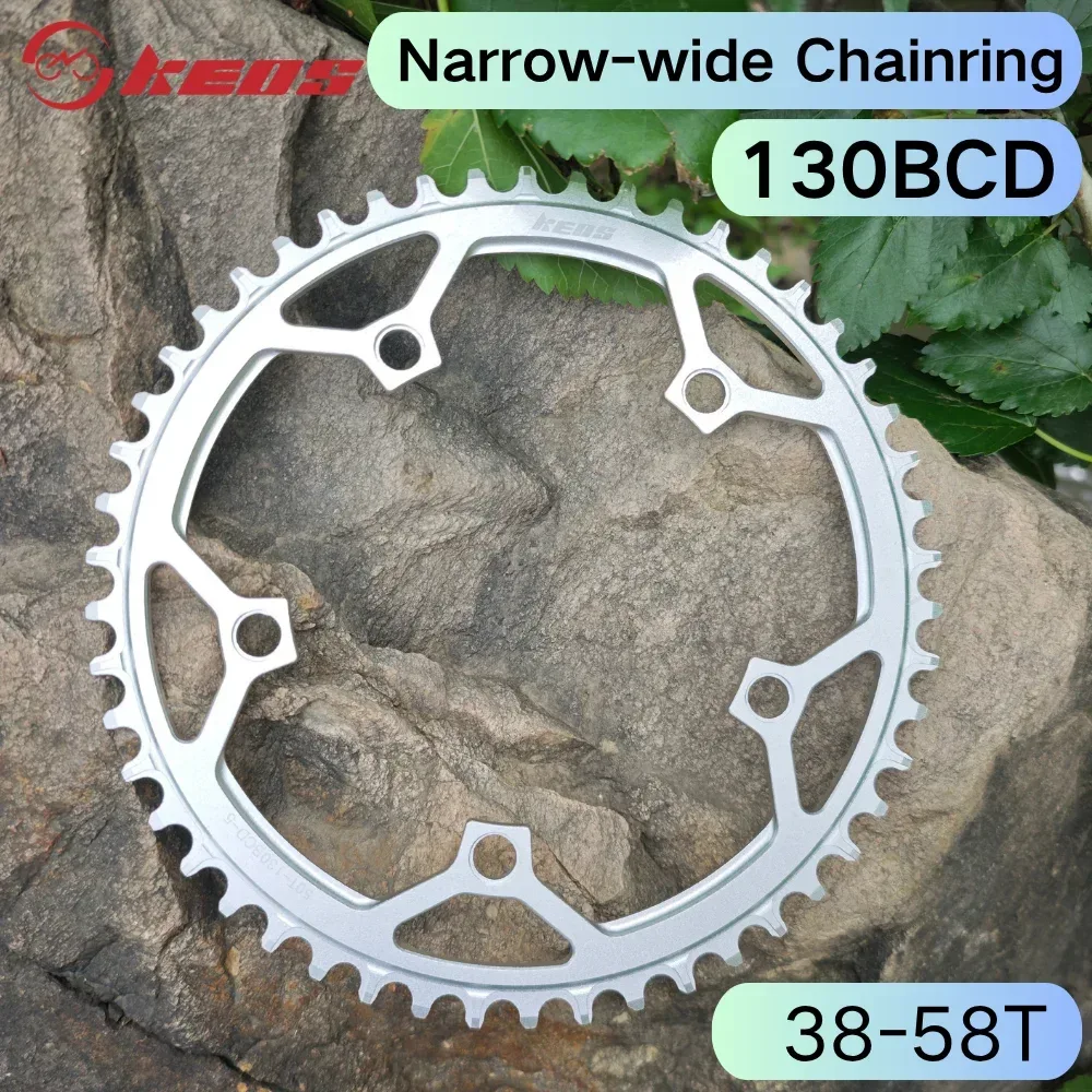 KEOS 130BCD Faltbares Fahrrad, Einzelner Kettenblatt mit Positiv- und Negativzähnen, Aluminiumlegierung 38-58T, Fünfloch-Kettenblatt für Litepro Kurbel