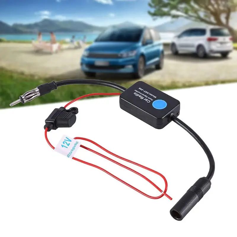 Auto-Radio FM-Antenne Signalverstärker ANT-208 Verstärkergerät für Android-Player Antennensignalverstärker 12V FM/AM Auto-A