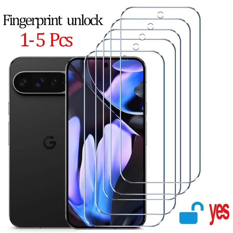 Finger abdruck entsperren Glas für Pixel 9 Pro 10 8a 9a 10a 7 6a 7a 8 Pro Displays chutz folie Pixel 9 Pro XL gehärtetes Glas für Google Pixel 9