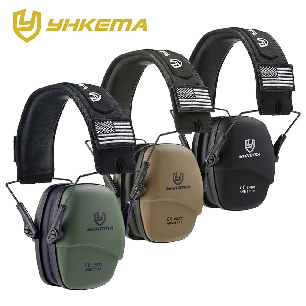 YHKEMA Taktisches Headset Gehörschutz Schießkopfhörer für die Jagd Gehörschutz Ohrenschützer Geräuschreduzierung 25 dB Ohrenschützer Silikon