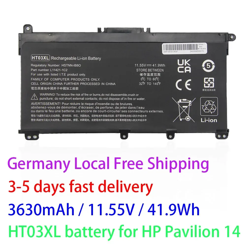 L11119-855 HT03XL Laptop-Akku für HP Pavilion 4-CE 14-CF 14-CK 14-DF 14-MA 14Q-CS 15-DA 15-CS 240 245 250