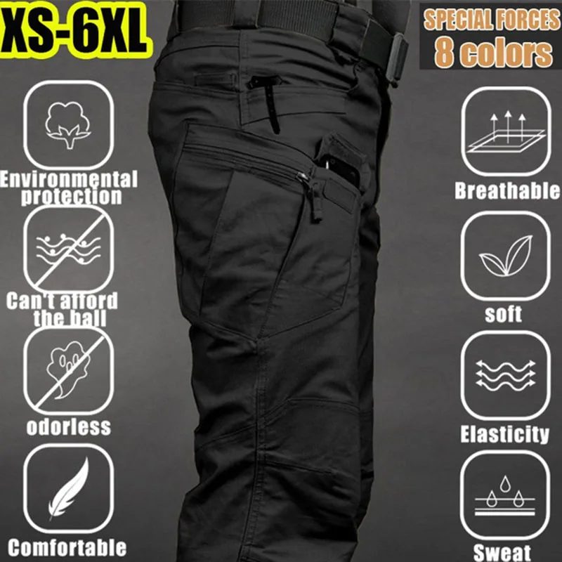 Männer Taktische Cargo Hosen 6XL Plus Größe Outdoor Casual Sport Hose Wandern Angeln Wasserdichte Multi-tasche Männer Hosen
