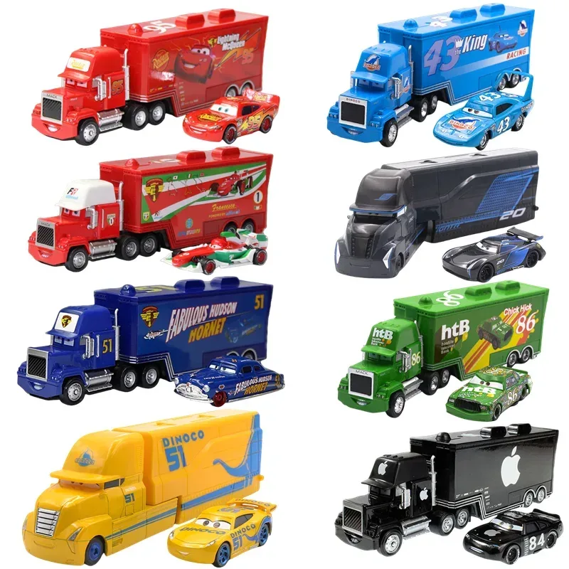 Auto-Spielzeug Lightning McQueen Jackson Storm Chick Hicks Druckguss-Container-LKW Metall-Legierung Modellauto Peripheres Spielzeug Geburtstagsgeschenke