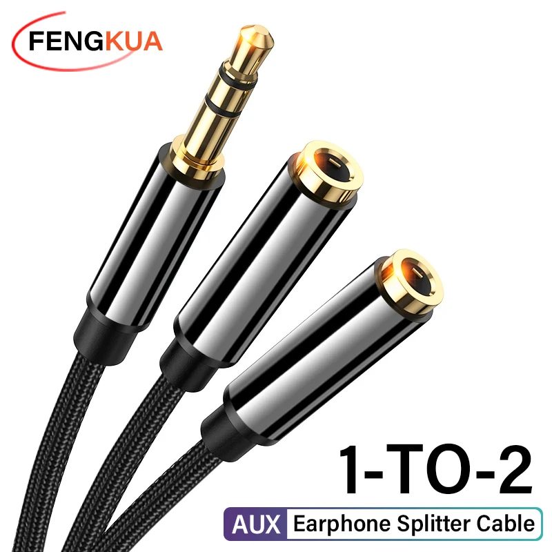 Kopfhörer-Splitter-Kabel, 3,5 mm Stecker auf 2 Buchsen, 3,5 mm Verlängerungskabel, AUX-Adapter für Telefon, Laptop, MP3-Audio-Splitter-Kabel