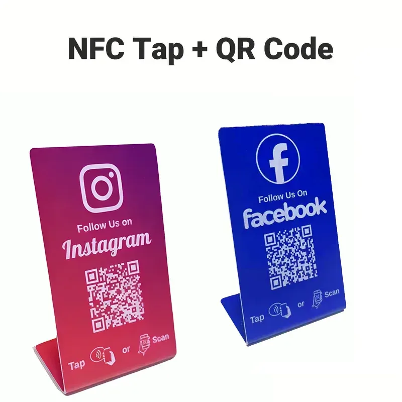 NFC 215, programmierbarer QR-Code, Google Review Card, NFC-Stationstisch, NFC, Instagram, Facebook, TK-Karte, stehende Markenhalterung