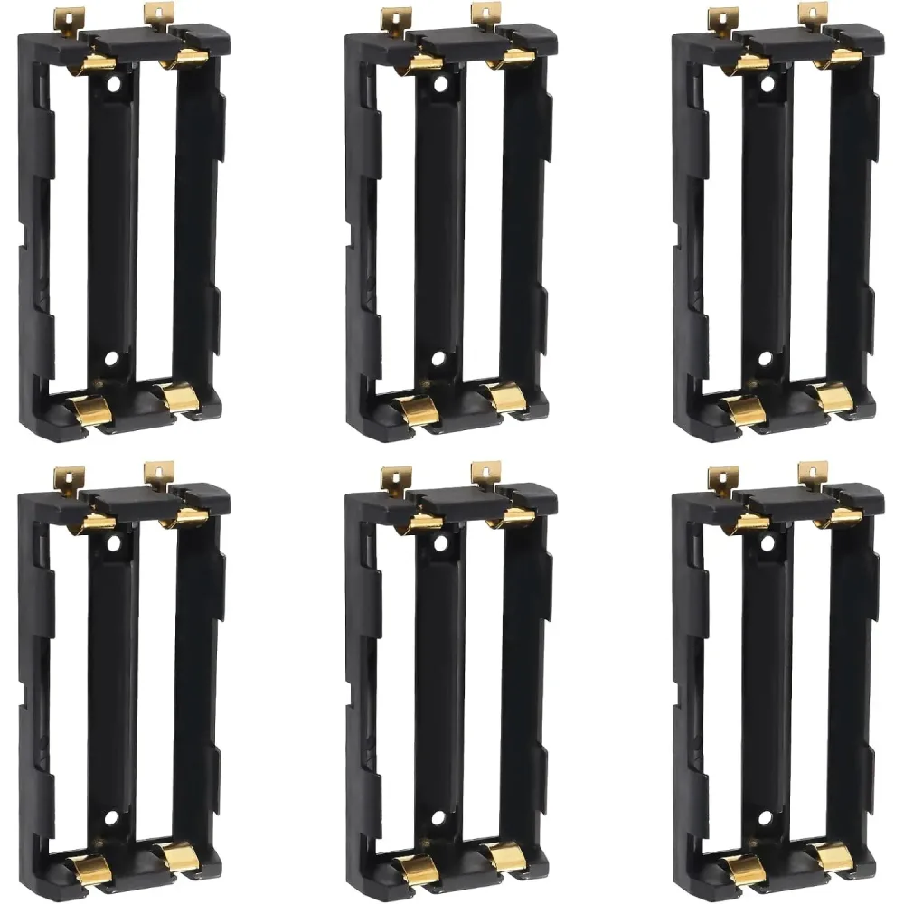 6 Stück 18650 Batteriehalter 2 Steckplätze 3,7 V 18650 Batterieclip Halter Box Aufbewahrungskoffer mit Lötstift Kupferkontakte für 18650
