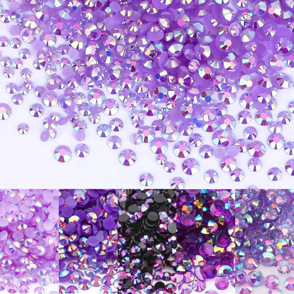 Lila Amethyst-Serie, 2?5 mm, Großhandel mit Harz-Strasssteinen für Kleidungsdekoration, nicht Hotfix, Glitzer, flache Rückseite, Kristall-Nagelkunst
